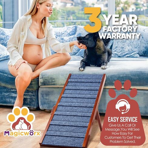 Dog Ramp, Adjustable Pet Ramp Dog Stairs for High Beds Car Couch Dog Steps for Dog Cat 330lbs in Kuwait