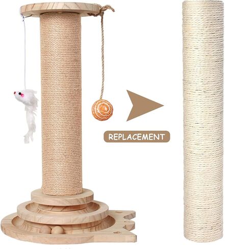 عمود خدش بديل من السيزال الطبيعي من PowerKing، 15.7 بوصة قطعتين M8 Cat Scratch Post Refill أجزاء القطب للتجديد، تتضمن مسامير (أبيض) in Kuwait