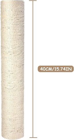 عمود خدش بديل من السيزال الطبيعي من PowerKing، 15.7 بوصة قطعتين M8 Cat Scratch Post Refill أجزاء القطب للتجديد، تتضمن مسامير (أبيض) in Kuwait