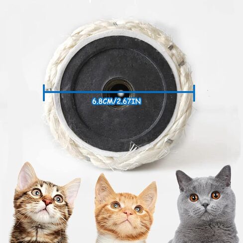 عمود خدش بديل من السيزال الطبيعي من PowerKing، 15.7 بوصة قطعتين M8 Cat Scratch Post Refill أجزاء القطب للتجديد، تتضمن مسامير (أبيض) in Kuwait