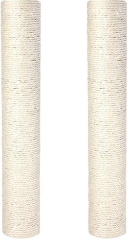 عمود خدش بديل من السيزال الطبيعي من PowerKing، 15.7 بوصة قطعتين M8 Cat Scratch Post Refill أجزاء القطب للتجديد، تتضمن مسامير (أبيض) in Kuwait