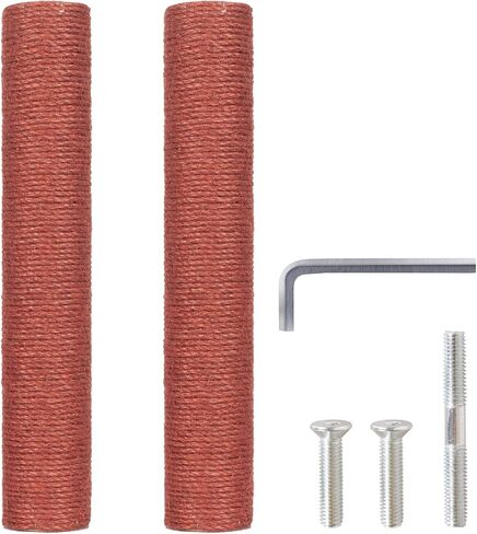 عمود خدش بديل من السيزال الطبيعي من PowerKing، 15.7 بوصة قطعتين M8 Cat Scratch Post Refill أجزاء القطب للتجديد، تتضمن مسامير (أبيض) in Kuwait