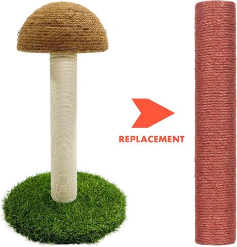 عمود خدش بديل من السيزال الطبيعي من PowerKing، 15.7 بوصة قطعتين M8 Cat Scratch Post Refill أجزاء القطب للتجديد، تتضمن مسامير (أبيض) in Kuwait