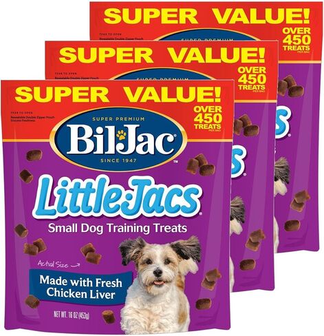 Bil-Jac Little Jacs Small Dog Training Treats - Soft Chicken Liver Dog Treats for Puppy Rewards - Real Chicken, No Fillers, 10oz Resealable Double Zipper Pouch (2-Pack) in Kuwait