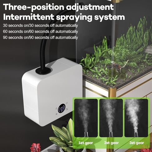 مرطب ضباب 2 في 1 للزواحف مع مؤقت ومفاصل رش 2.5 لتر، خزان تعبئة علوي للمنزل والحيوانات الاليفة، يثبت على الحائط/سطح المكتب، مناسب للزواحف والبرمائيات والنباتات الخضراء in Kuwait