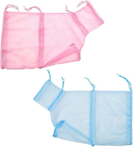 Acxico 2 Pcs Cat Grooming Bath Bag Mesh Cat Washing Bag Biting Restraint for Pet Bathing Nail Trimming in Kuwait