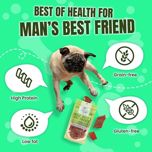 Gourmet Jerky Dog Treats - Natural Dog Treat Chicken Jerky for Dogs, Nutritious and Tasty Dog Jerky Treats Made in USA only, Cage-Free Chicken, No Additives(Mika & Sammy's Unlcle Justy's 5 oz) in Kuwait