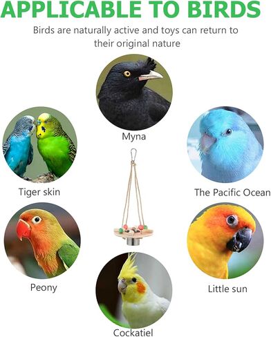 POPETPOP Bird Feeding Dish Cups with Wood Platform Hanging Parrot Cage Feeder Water Bowl Stainless Steel Birdcage Bowls Feeding Perch Play Stand Swing for Indoor Outdoor Pet Bird in Saudi Arabia