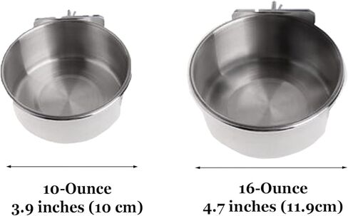 وعاء طعام للطيور من ميريك، وعاء من الفولاذ المقاوم للصدأ وحاوية مياه للببغاوات، سعة 300 مل و473 مل، سعة الحشو، قطعتين in Kuwait