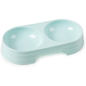 Pet Food Water Dish No Slip Feeder Double Plastic Dispenser Bowl for Puppy Dog Cat Sky Blue in Saudi Arabia
