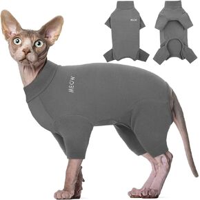 البلوزات ROZKITCH بدون شعر للقطط، سترة Sphynx، قميص القطط، ملابس ناعمة، بلوفر، بيجامة قطط لطيفة، ملابس الحيوانات الأليفة، الياقة المدورة الشتوية للقطط وفنجان الشاي، تشيهواهوا، الكلاب الصغيرة، القهوة 2XL in Kuwait