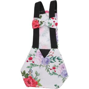 Chicken Shit Pocket Diapers, Waterproof Cloth Fabric Duck Diapers Unique Bowknot Elegant Goose for Pet(L)