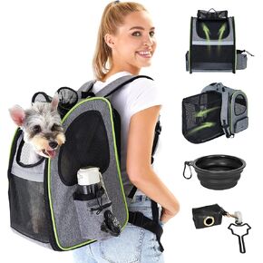 PoshPet Dog Backpack - Dog Carrier Backpack with Foodbowl & Waste Dispenser Bag - Backpack for Dogs - Small & Medium Pet Backpack - Expandable Design in Kuwait