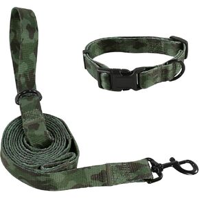 Luvable Friends Unisex Pet Collar and Leash Set, Camo, Medium
