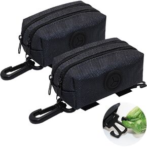 COMSUN الحيوانات الأليفة كيس النفايات موزع مزدوج انغلق الحقيبة المحمولة الكلب أنبوب حقيبة حامل 2 جهاز كمبيوتر شخصى أكبر سعة أنبوب حقيبة موزع مع هوك للمقود، رمادي داكن in Kuwait