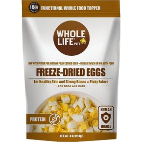 Whole Life Pet Freeze Dried Diced Eggs for Dogs and Cats. Fully Cooked Just Add Water. Healthy Skin, Strong Bones, Picky Eaters. Human Grade Quality in Kuwait