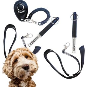 TAZU Dog Whistle for Training Dogs | Pet Training Clicker with Wrist Strap | Dog Training Clickers | Whistle for Neighbor Dog | Training Whistle| 2 Whistles, 2 Lanyards, 1 Clicker in Saudi Arabia