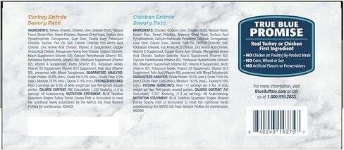 Blue Buffalo Tastefuls Spoonless Singles Variety Pack, Wet Cat Food Paté, 2.6-oz. Twin-Pack Trays, Whitefish/Tuna & Salmon Entreé (12 Count) in Kuwait