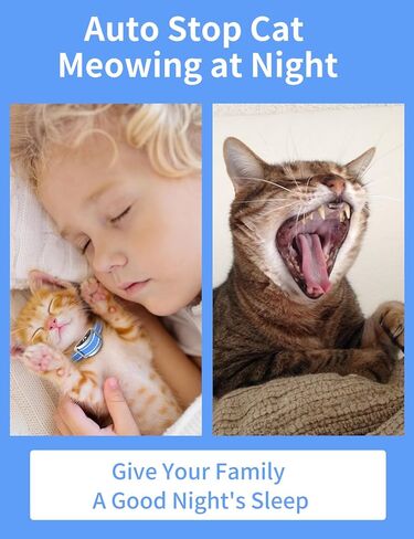 طوق تدريب القطط من PaiPaitek، طوق صدمات للقطط مع تدريب عن بعد لإيقاف مواء القطط، جهاز تحكم عن بعد/مضاد مواء تلقائي للقطط، آمن وفعال in Kuwait