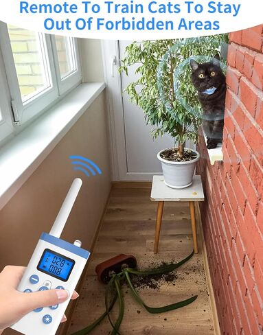 طوق تدريب القطط من PaiPaitek، طوق صدمات للقطط مع تدريب عن بعد لإيقاف مواء القطط، جهاز تحكم عن بعد/مضاد مواء تلقائي للقطط، آمن وفعال in Kuwait