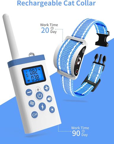 طوق تدريب القطط من PaiPaitek، طوق صدمات للقطط مع تدريب عن بعد لإيقاف مواء القطط، جهاز تحكم عن بعد/مضاد مواء تلقائي للقطط، آمن وفعال in Kuwait