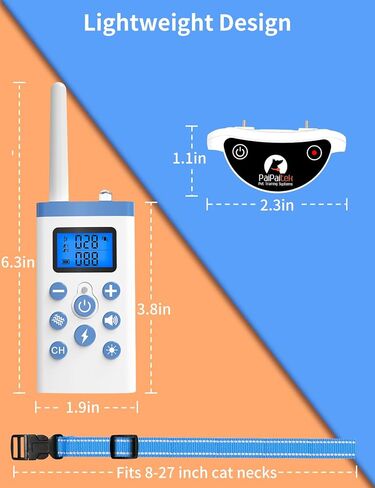 طوق تدريب القطط من PaiPaitek، طوق صدمات للقطط مع تدريب عن بعد لإيقاف مواء القطط، جهاز تحكم عن بعد/مضاد مواء تلقائي للقطط، آمن وفعال in Kuwait