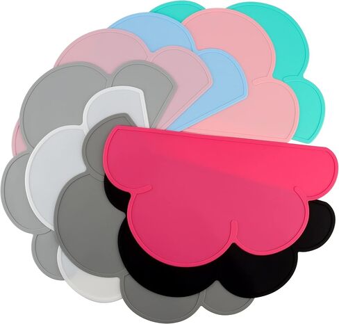 بساط طعام الحيوانات الأليفة من ديزاينستر - بساط تغذية للكلاب والقطط، وسادة سيليكون سحابية عالية الجودة مضادة للانزلاق ومقاومة للماء ومضادة للانزلاق (رمادي) in Kuwait
