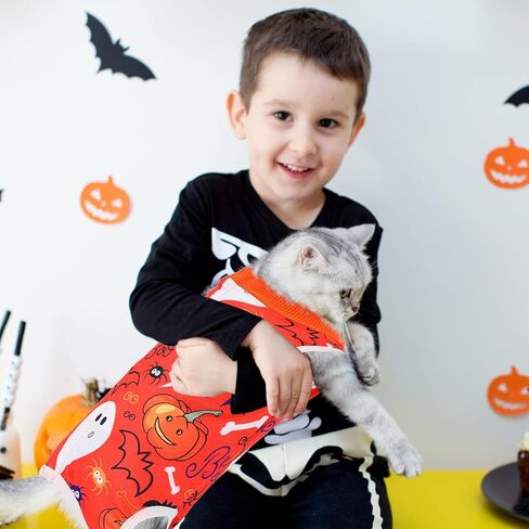 Xuniea 4 Pieces Halloween Cat Surgery Recovery Suit Cat Wound Surgical Suit After Surgery Pajamas for Halloween Cat Costumes(Small) in Kuwait