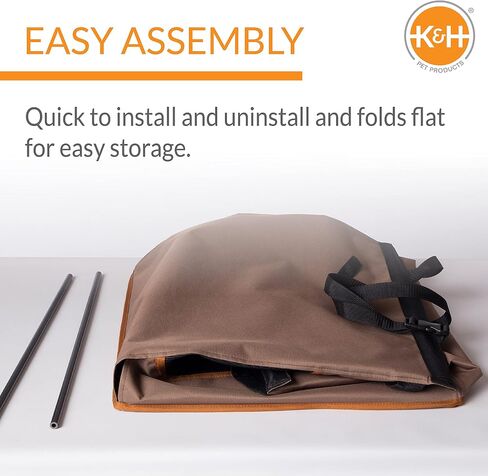 K&H PET Products مقعد سيارة للكلاب المتوسطة الحجم، نسيج مقاوم للماء مع شبكة مسامية وحزام مقعد كلب قابل للتعديل للسيارة، أرجوحة للكلاب للسيارة، غطاء مقعد سيارة للكلاب حامل الكلاب - رمادي SM/MD in Kuwait