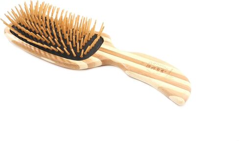 Bass Brushes | The Green Brush | Style & Detangle Pet Brush | 100% Bamboo Pin | Pure Bamboo Handle | Semi "S" Style | Striped Finish | Model 19P in Saudi Arabia