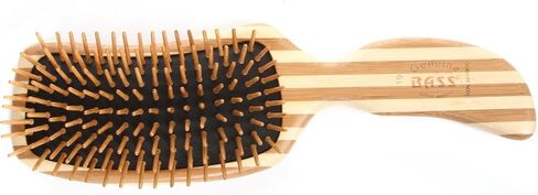 Bass Brushes | The Green Brush | Style & Detangle Pet Brush | 100% Bamboo Pin | Pure Bamboo Handle | Semi "S" Style | Striped Finish | Model 19P in Saudi Arabia