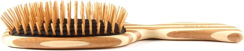 Bass Brushes | The Green Brush | Style & Detangle Pet Brush | 100% Bamboo Pin | Pure Bamboo Handle | Semi "S" Style | Striped Finish | Model 19P in Saudi Arabia
