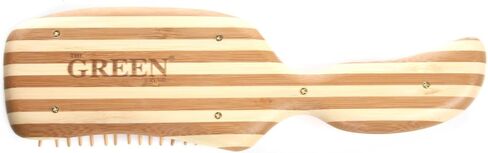 Bass Brushes | The Green Brush | Style & Detangle Pet Brush | 100% Bamboo Pin | Pure Bamboo Handle | Semi "S" Style | Striped Finish | Model 19P in Saudi Arabia