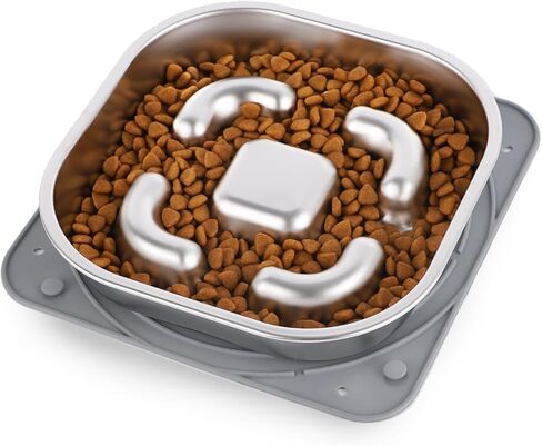 أوعية الكلب المغذية البطيئة، وعاء التغذية البطيء للكلاب من Nayelf من الفولاذ المقاوم للصدأ، وعاء الكلب المغذية البطيئة مع حصيرة لعق غير قابلة للانزلاق، أوعية التغذية البطيئة للكلاب، وعاء الوجبات الخفيفة، تغذية الطعام البطيء للكلب، الأكل الصحي البطيء in Kuwait