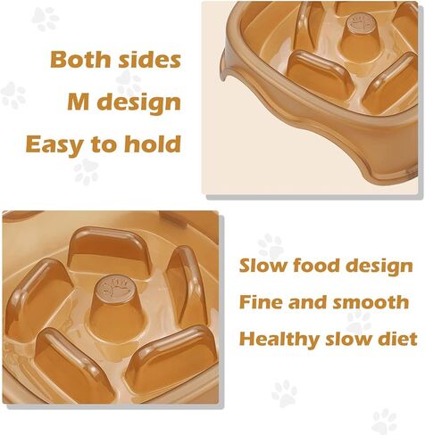 CAISHOW تغذية بطيئة الكلب وعاء تغذية بطيئة الأكل يبطئ وعاء الطعام للكلاب الصغيرة المتوسطة الكبيرة يساعد في الهضم السليم وعاء الحيوانات الأليفة صحية بطيئة 2PCS (الأزرق والبرتقالي) in Kuwait