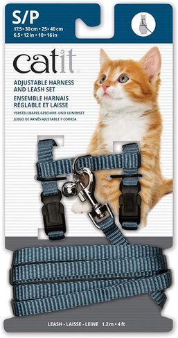 Catit Nylon Adjustable Cat Harness and Leash Set, Small, Blue in Saudi Arabia
