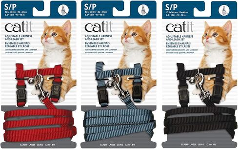 Catit Nylon Adjustable Cat Harness and Leash Set, Small, Blue in Saudi Arabia