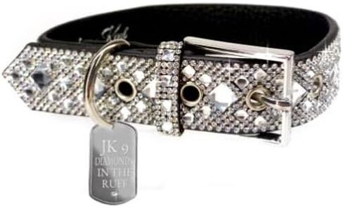 Jacqueline Kent Diamonds in The Ruff Dog Rhinestone Crystal Collar, Medium (Black) in Kuwait