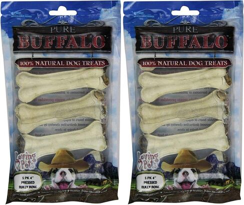 Loving Pets Pure Buffalo 4-Inch Pressed Bully Bone Dog Treat, 10-Pack in Saudi Arabia
