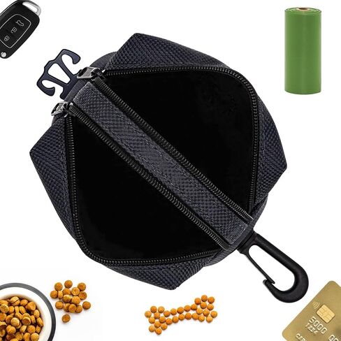 COMSUN الحيوانات الأليفة كيس النفايات موزع مزدوج انغلق الحقيبة المحمولة الكلب أنبوب حقيبة حامل 2 جهاز كمبيوتر شخصى أكبر سعة أنبوب حقيبة موزع مع هوك للمقود، رمادي داكن in Kuwait