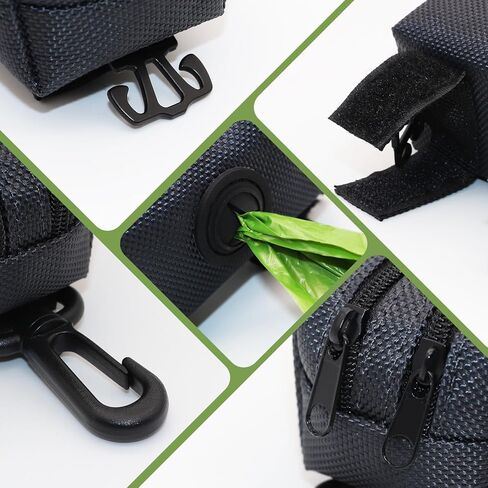 COMSUN الحيوانات الأليفة كيس النفايات موزع مزدوج انغلق الحقيبة المحمولة الكلب أنبوب حقيبة حامل 2 جهاز كمبيوتر شخصى أكبر سعة أنبوب حقيبة موزع مع هوك للمقود، رمادي داكن in Kuwait