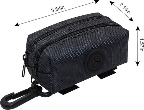 COMSUN الحيوانات الأليفة كيس النفايات موزع مزدوج انغلق الحقيبة المحمولة الكلب أنبوب حقيبة حامل 2 جهاز كمبيوتر شخصى أكبر سعة أنبوب حقيبة موزع مع هوك للمقود، رمادي داكن in Kuwait