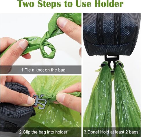 COMSUN الحيوانات الأليفة كيس النفايات موزع مزدوج انغلق الحقيبة المحمولة الكلب أنبوب حقيبة حامل 2 جهاز كمبيوتر شخصى أكبر سعة أنبوب حقيبة موزع مع هوك للمقود، رمادي داكن in Kuwait