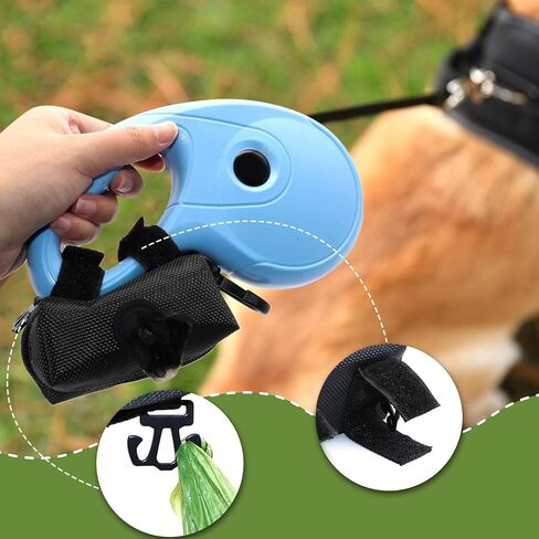 COMSUN الحيوانات الأليفة كيس النفايات موزع مزدوج انغلق الحقيبة المحمولة الكلب أنبوب حقيبة حامل 2 جهاز كمبيوتر شخصى أكبر سعة أنبوب حقيبة موزع مع هوك للمقود، رمادي داكن in Kuwait