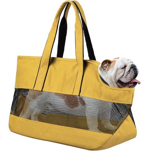 Pet Carrier Bags, Small Dog Carrier Portable Breathable Washable Easy Storage Pet Soft-Sided Carriers for Subway, Shopping, Hiking, Traveling-Yellow in Saudi Arabia