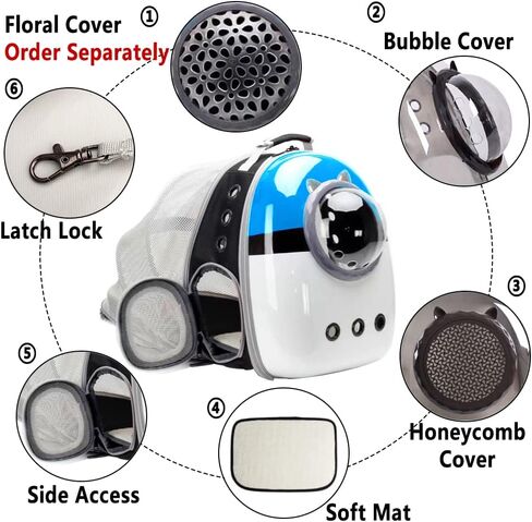 Front Expandable Cat Backpack Carrier, Large Cat Backpack Fits Up to 20 lbs, Backpack for Cats Kitten Small Puppy, Airline Approved Cat Bubble Backpack, Space Capsule Astronaut Backpack Carrier in Kuwait