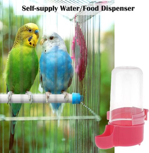 Automatic Bird Feeder Waterer Drinker Pet Bird Feeding Supplies for Bird Cage Feeder Water Seed Dispenser Bottle Drinking Cup in Saudi Arabia
