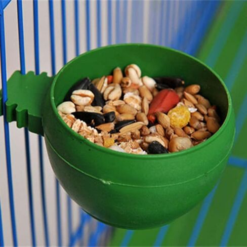 Mipcase 20pcs Plastic Bird Feeder for Cage, Round Pigeon Food Bowls for Cockatiel Parrot Budgies in Kuwait