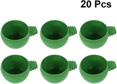 Mipcase 20pcs Plastic Bird Feeder for Cage, Round Pigeon Food Bowls for Cockatiel Parrot Budgies in Kuwait