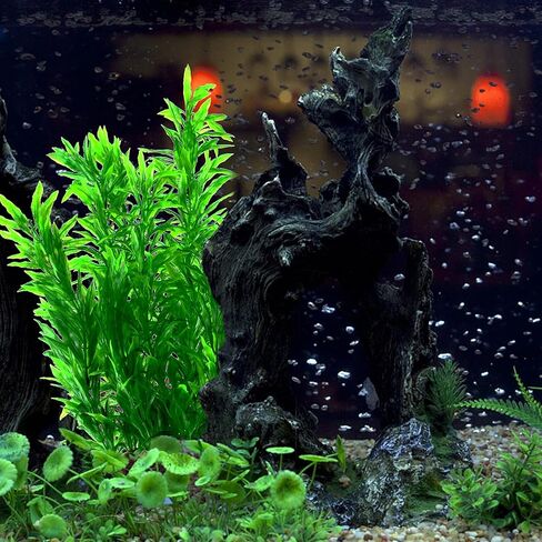 Large Aquarium Plants, Fish Tank Plants Decoration Ornament for All Fish Artificial Plastic Lifelike Water Plant Ornament Fish Tank Decorations 12.6 inch Tall 7.09 inch Wide Green in Kuwait